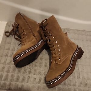 Vince Camuto Brown Lace Up Boots